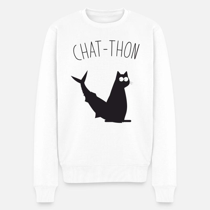 Chat-Thon - Pull Premium bio Homme - blanc
