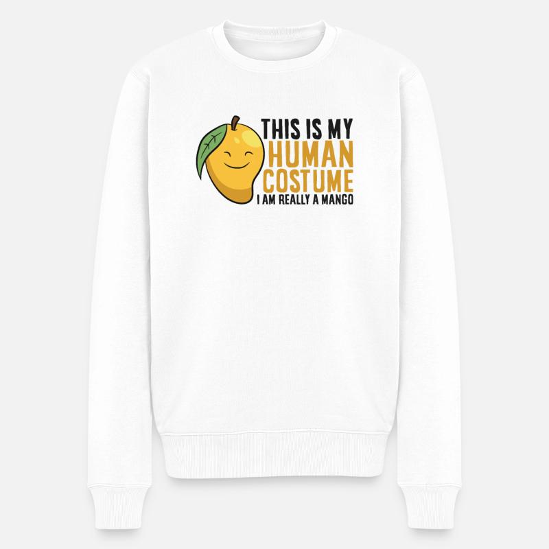 Mango Frucht Halloween Mango Menschliches Kostüm - Männer Premium Bio Pullover - Weiß