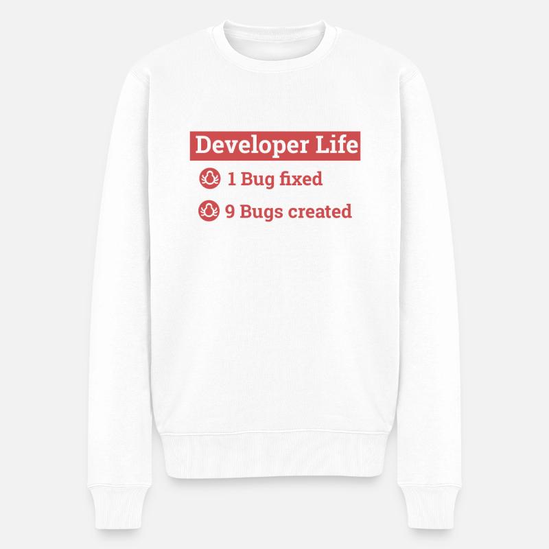 "Developer life" | Programmer, Programmer - Men's Premium Organic Jumper - white