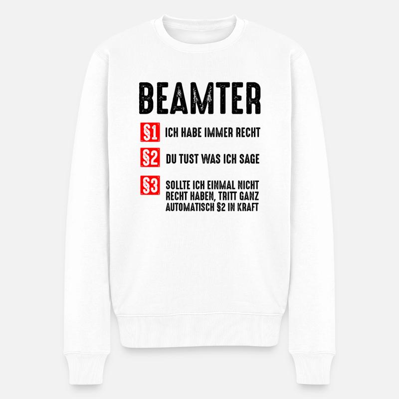 Beamter - Männer Premium Bio Pullover - Weiß