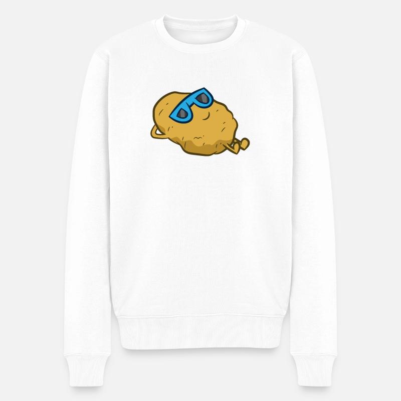 Kartoffel mit Sonnenbrille Relaxing Kartoffel - Männer Premium Bio Pullover - Weiß