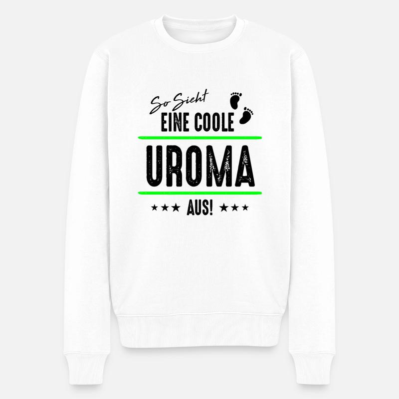 Uroma - Männer Premium Bio Pullover - Weiß