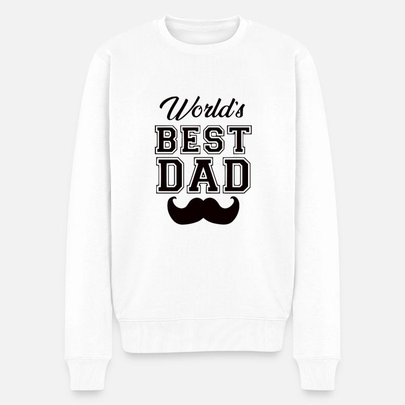 Bester Papa - Männer Premium Bio Pullover - Weiß