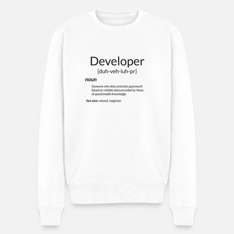 Lustiges Entwicklergeschenk Entwicklerdefinitionsgeschenk - Männer Premium Bio Pullover - Weiß