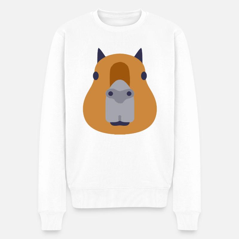 Lustiges Capybara Shirt - Männer Premium Bio Pullover - Weiß