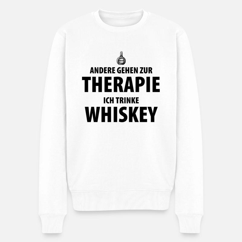 Whiskey - Männer Premium Bio Pullover - Weiß