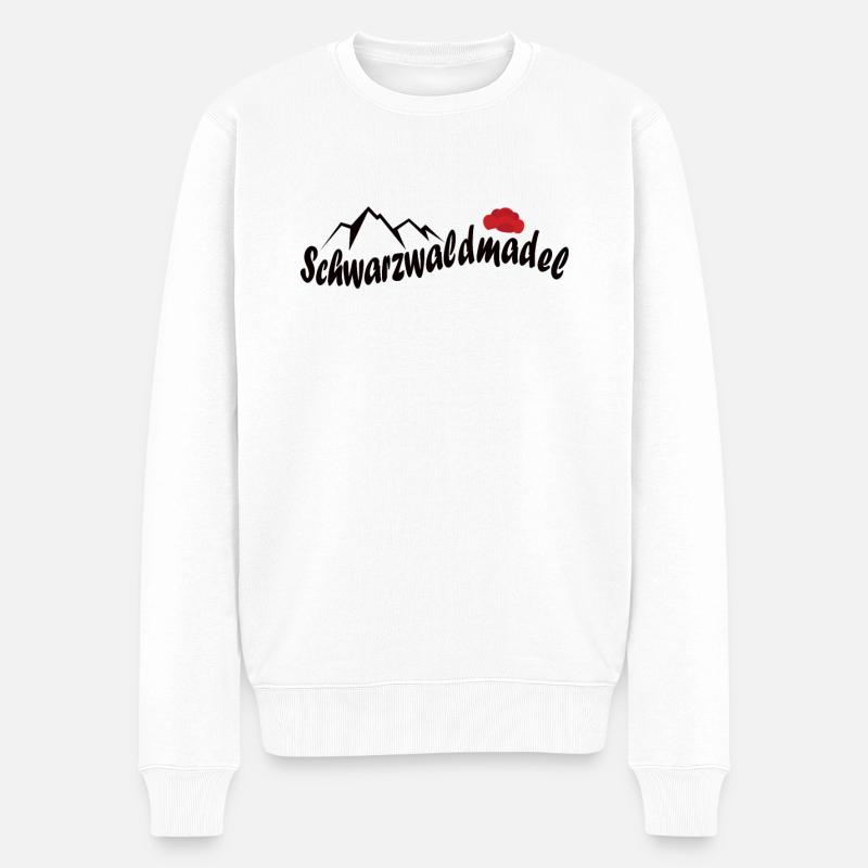 Schwarzwald Mädchen Mädl Bollenhut Geschenk - Männer Premium Bio Pullover - Weiß