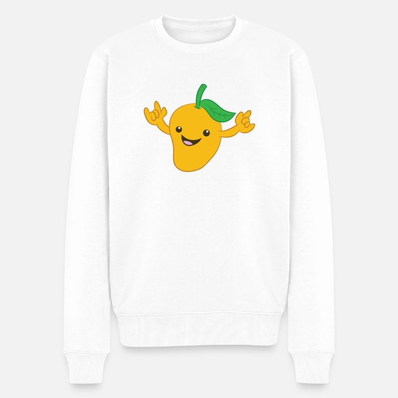 Mango Frucht Tanzen Liebe Mangos - Männer Premium Bio Pullover - Weiß