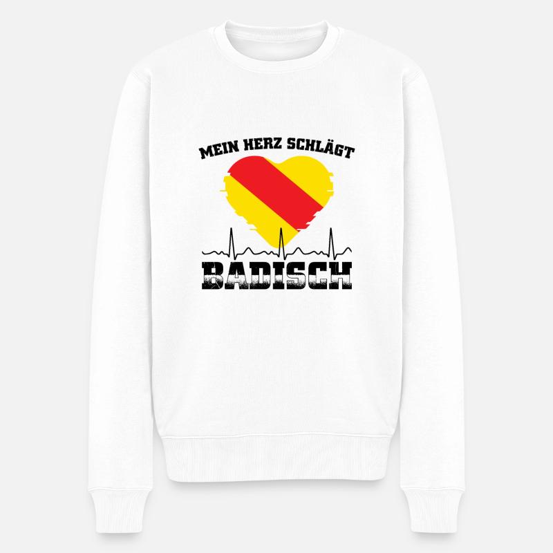 Badische Geschenke | Baden-Württemberg Badner - Männer Premium Bio Pullover - Weiß