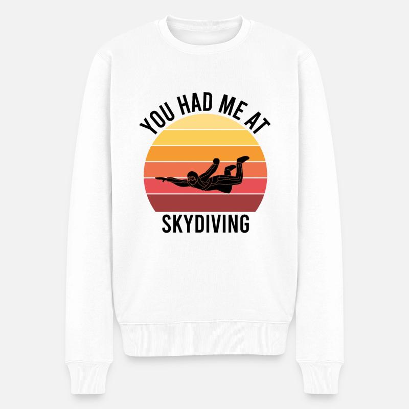 Skydiving and Parachuting - Männer Premium Bio Pullover - Weiß
