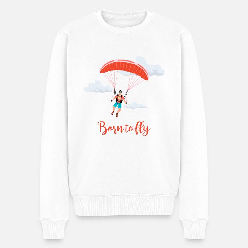 Skydiving and Parachuting - Männer Premium Bio Pullover - Weiß