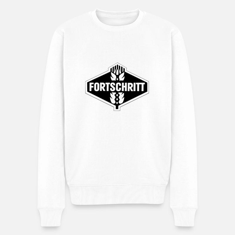 DDR FORTSCHRITT Ostdeutschland Geschenkidee - Männer Premium Bio Pullover - Weiß