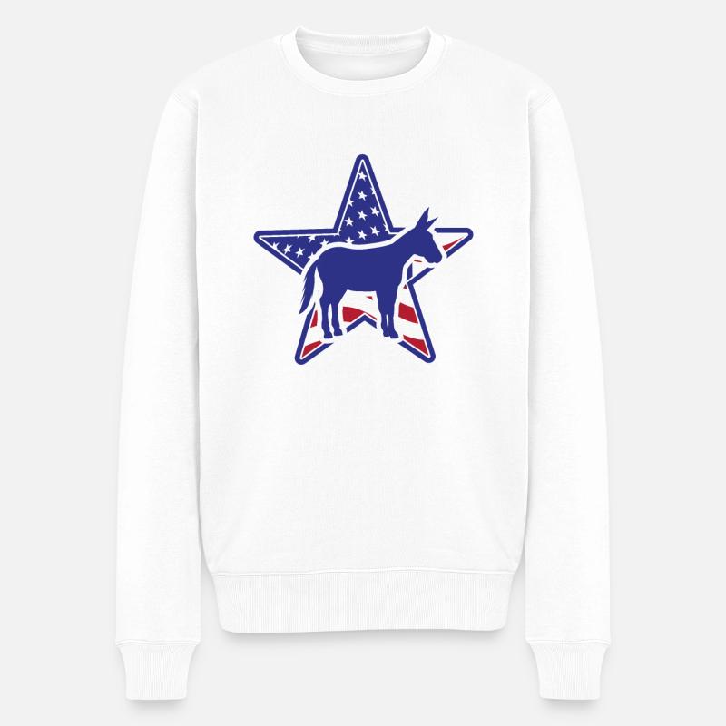 Lustiger Wahl-Humor-Demokrat - Männer Premium Bio Pullover - Weiß