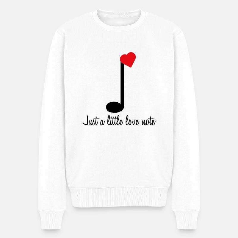 Love Note & Musik - Männer Premium Bio Pullover - Weiß