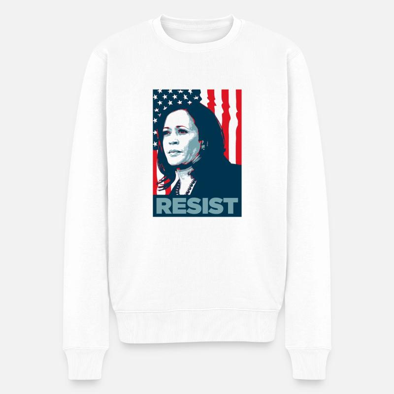 Kamala Harris résiste - Pull Premium bio Homme - blanc
