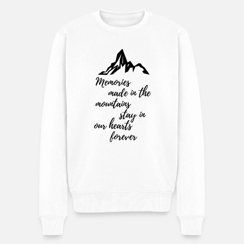 Wandern Berge gebirge - Männer Premium Bio Pullover - Weiß