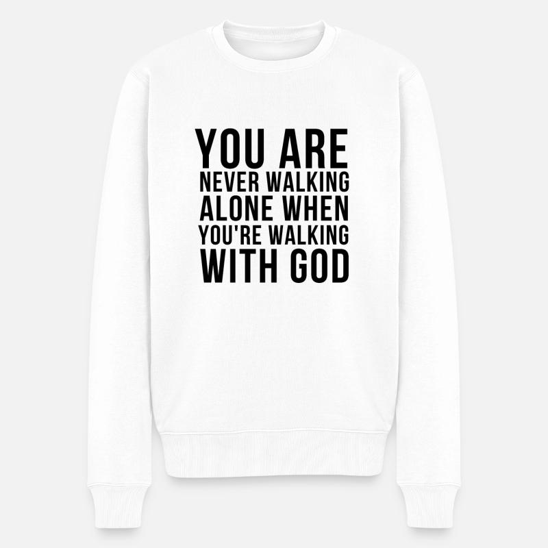 Vertraue auf Gott - Männer Premium Bio Pullover - Weiß