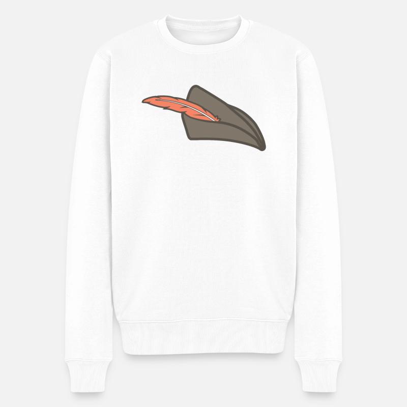 Jäger Hut - Männer Premium Bio Pullover - Weiß