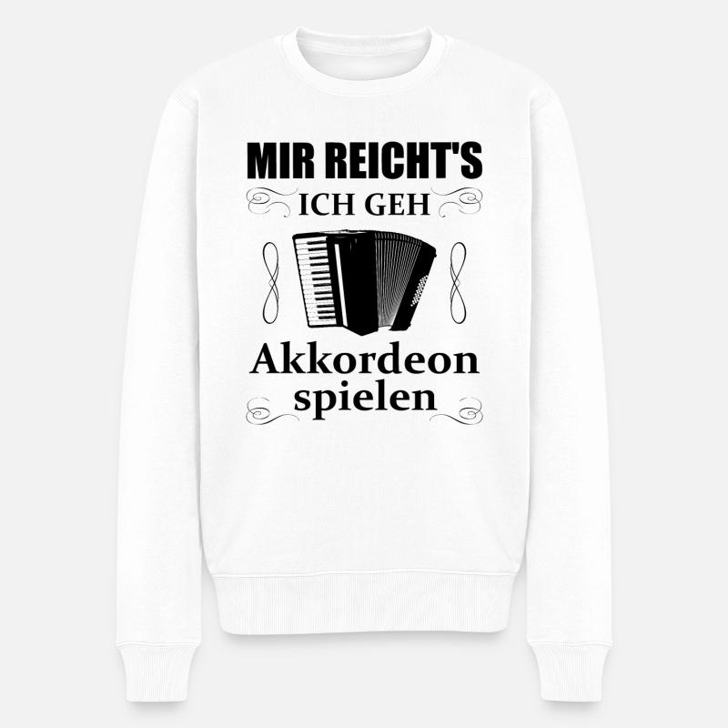 Akkordeon Akkordeonspieler Spruch Geschenk - Männer Premium Bio Pullover - Weiß