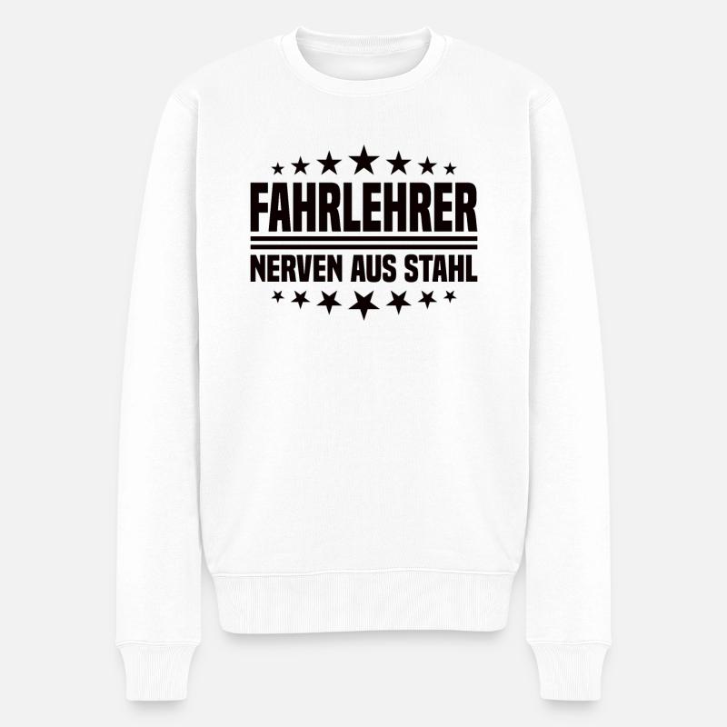 Fahrlehrer lustiges Fahrschullehrer Geschenk - Männer Premium Bio Pullover - Weiß