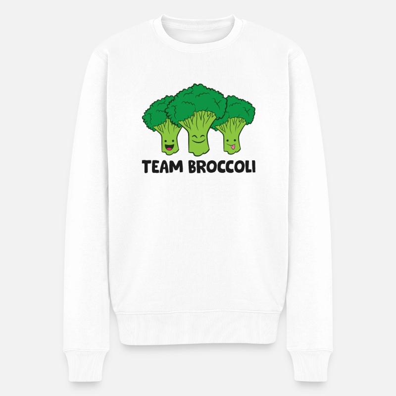 Équipe Broccoli Vegan Vegetarian Broccoli - Pull Premium bio Homme - blanc
