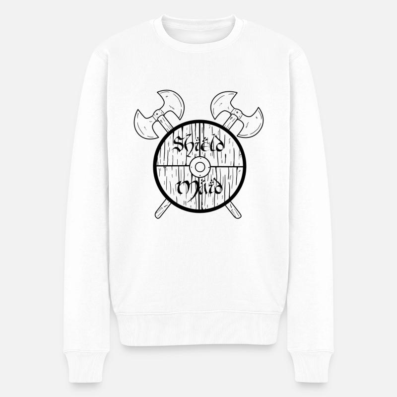 Shield Maid Norse Mythology Viking - Pull Premium bio Homme - blanc
