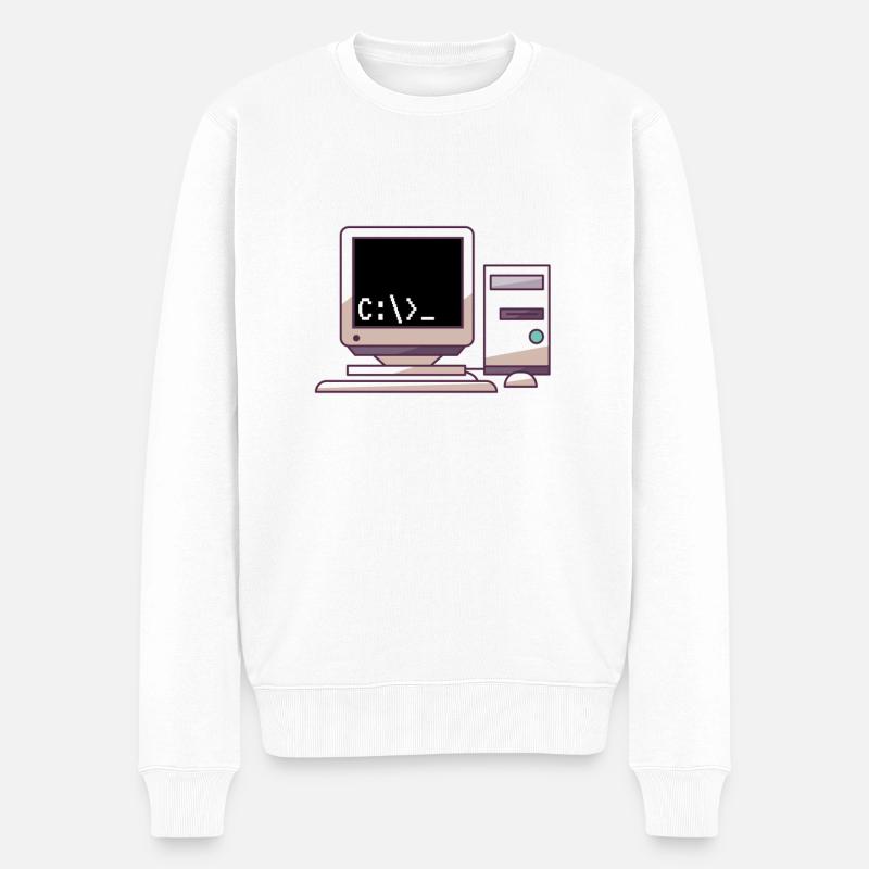 Console Funny Nerd Run CMD - Männer Premium Bio Pullover - Weiß
