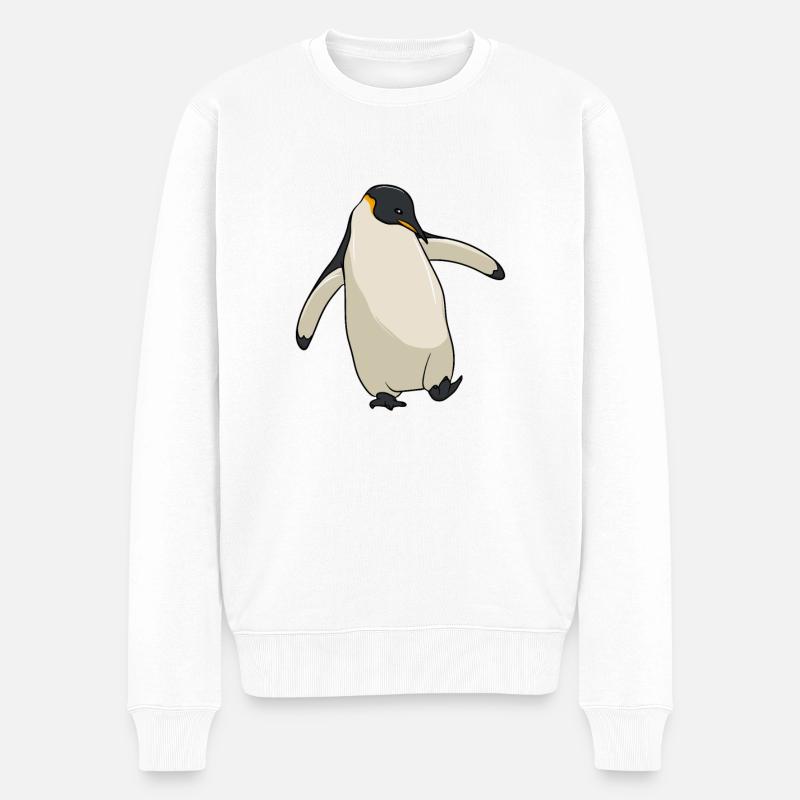 Pingouin, pingouins, Antarctique, conservation - Pull Premium bio Homme - blanc