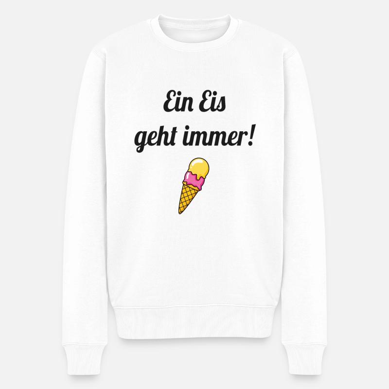 Eis Spruch - Männer Premium Bio Pullover - Weiß