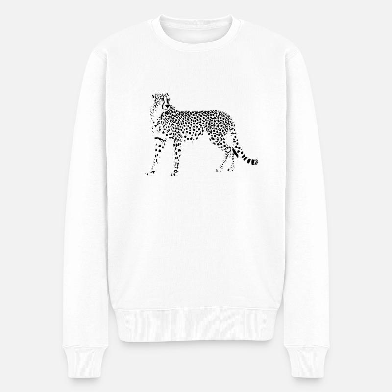 Gepard - Männer Premium Bio Pullover - Weiß