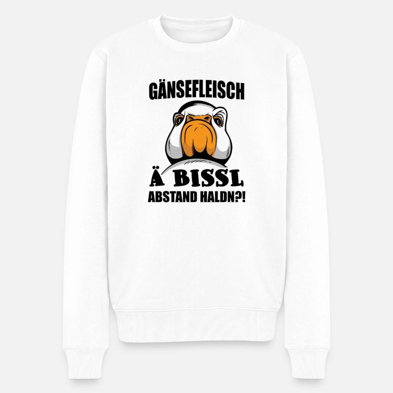 Gänsefleisch Sachsen Maske sächsisch Dialekt Ossi - Männer Premium Bio Pullover - Weiß