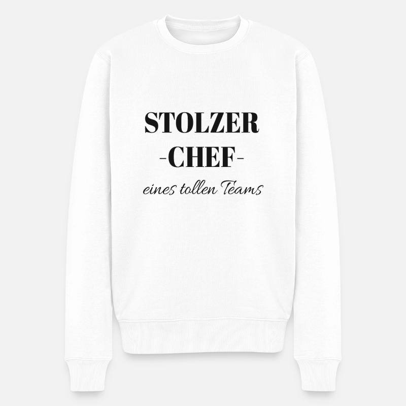 stolzer Chef - Männer Premium Bio Pullover - Weiß