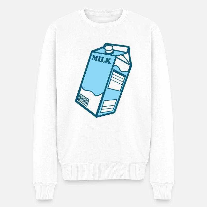 Carton de lait - Pull Premium bio Homme - blanc