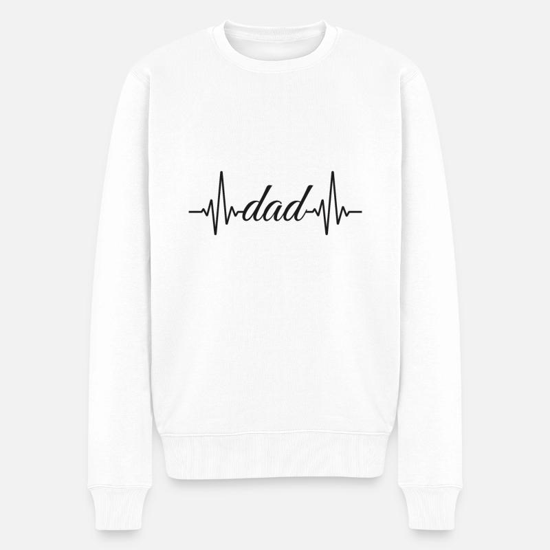 Battement de coeur papa - Pull Premium bio Homme - blanc