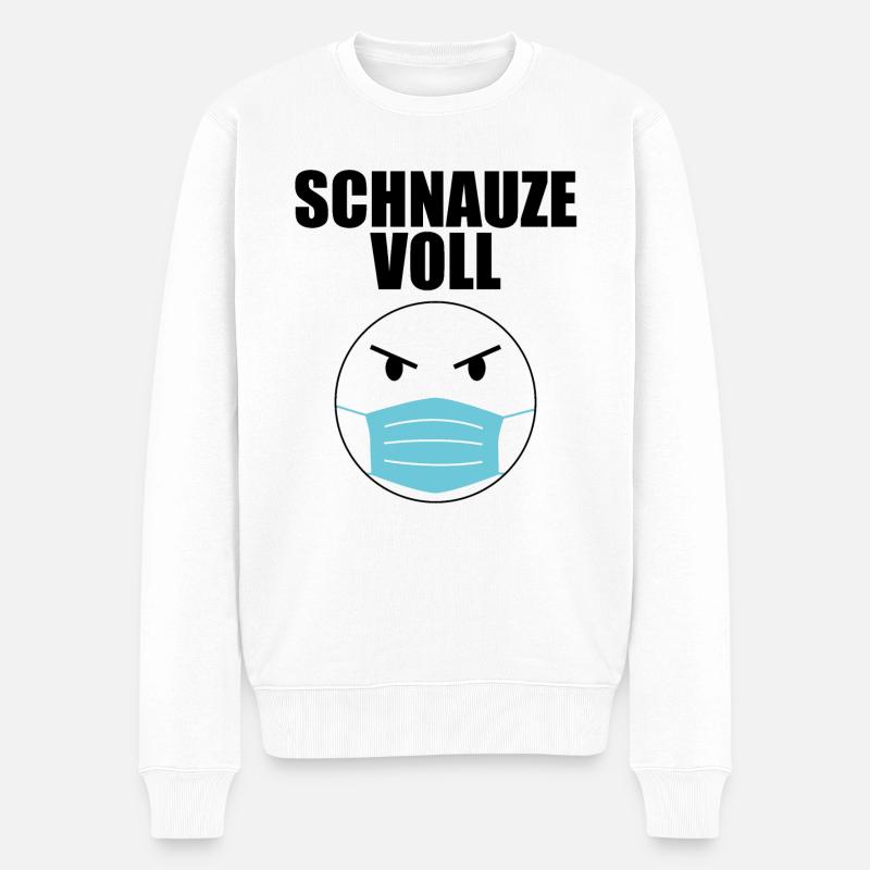 Schnauze Voll Vom Coronavirus Quarantäne Pandemie - Männer Premium Bio Pullover - Weiß