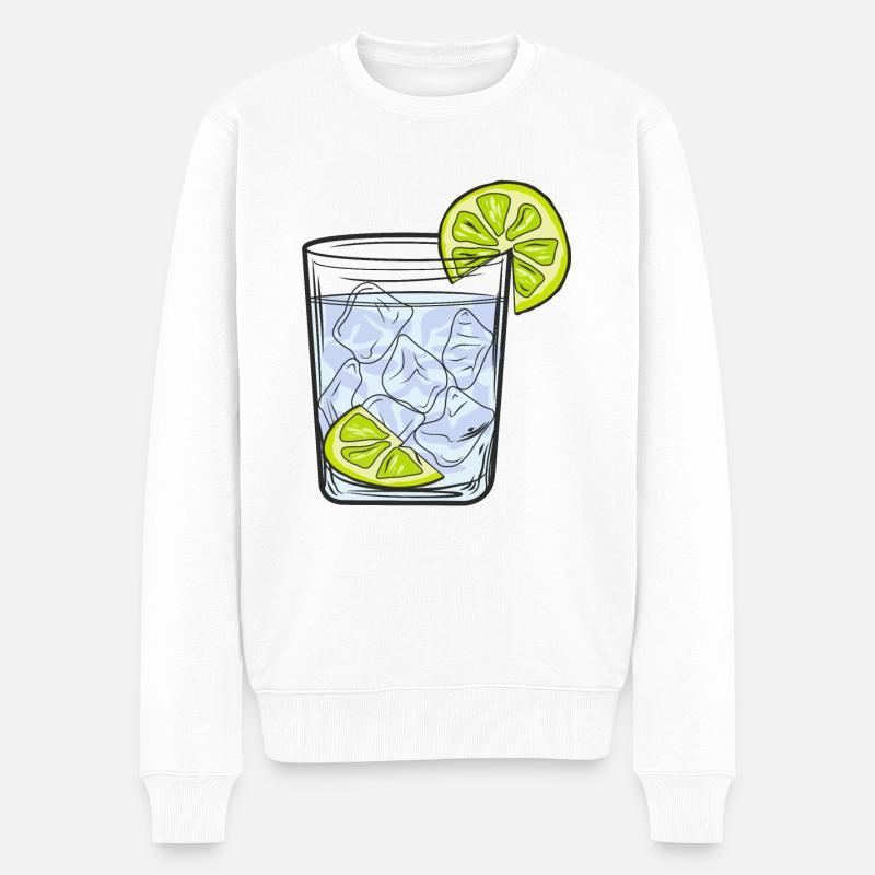 GIN GLAS - Männer Premium Bio Pullover - Weiß