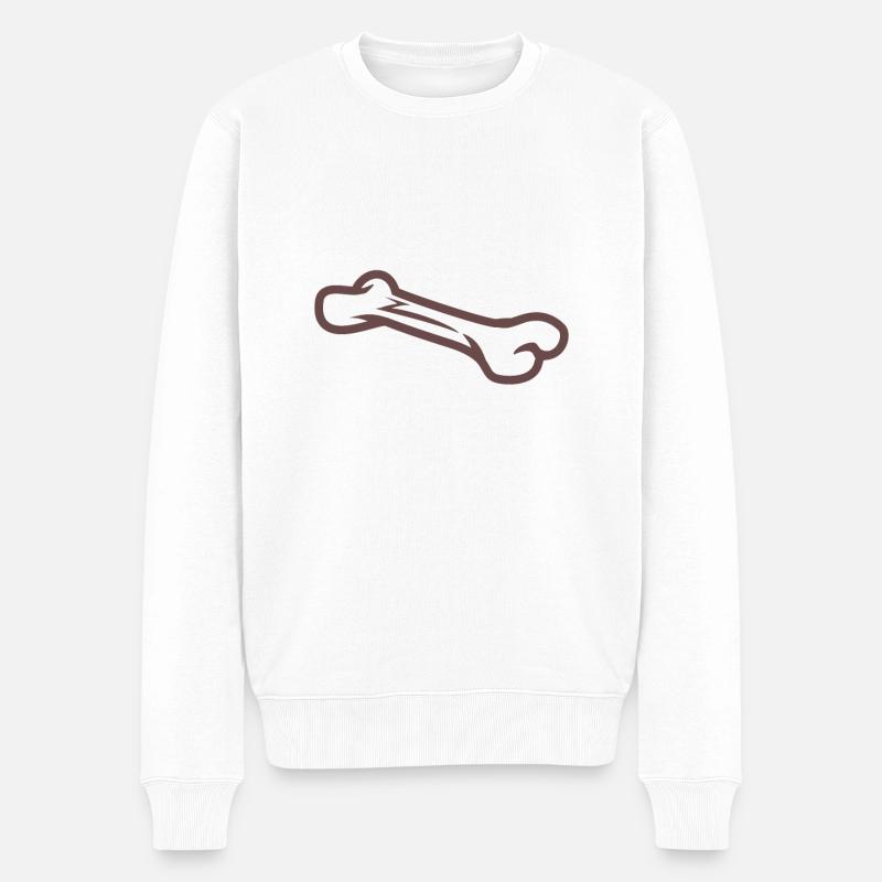 Knochen - Männer Premium Bio Pullover - Weiß