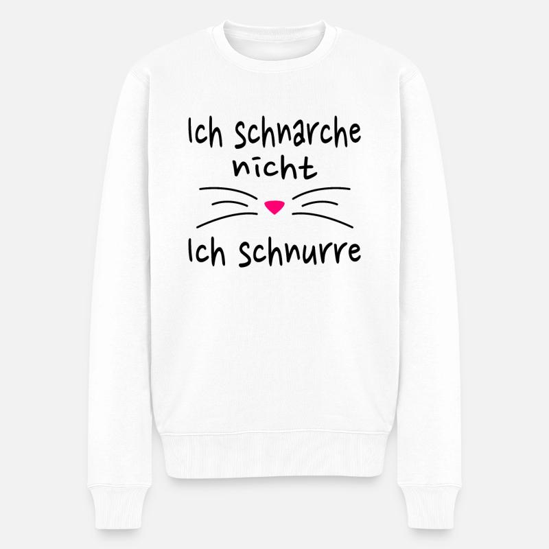 Ich Schnarche nicht Ich Schnurre Katze Geschenk - Männer Premium Bio Pullover - Weiß