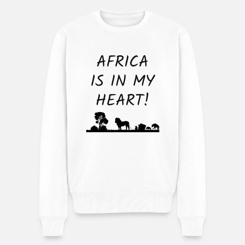 Afrika Africa - Männer Premium Bio Pullover - Weiß