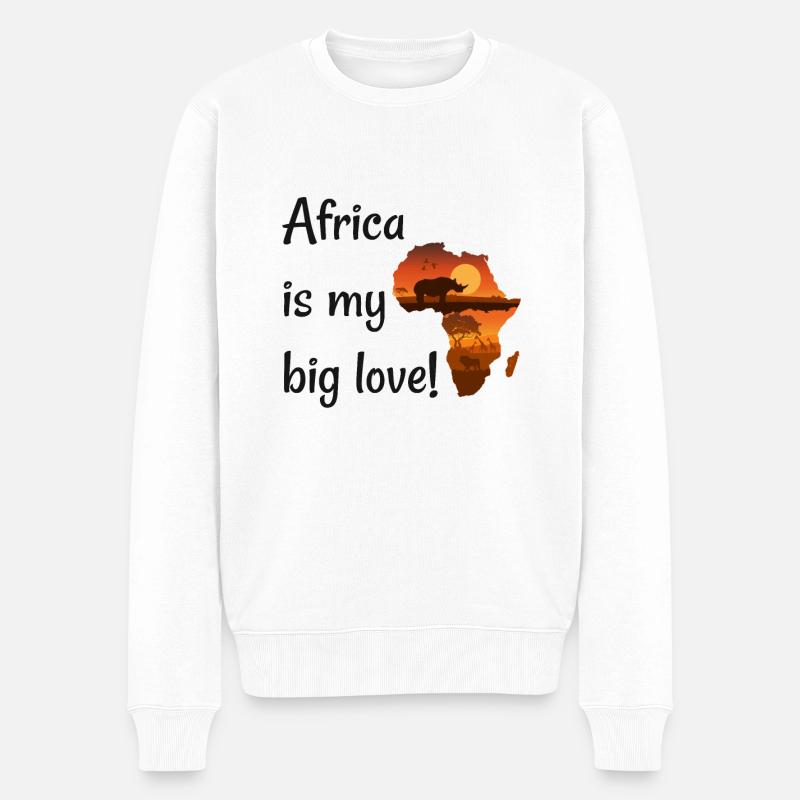 Afrika - Männer Premium Bio Pullover - Weiß