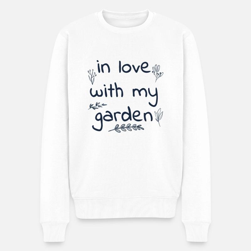 Garten Spruch - Männer Premium Bio Pullover - Weiß