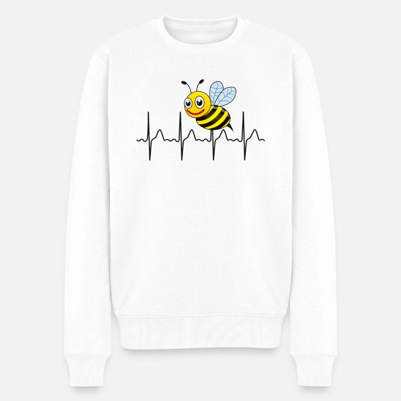 POULS DE L’ABEILLE - Pull Premium bio Homme - blanc