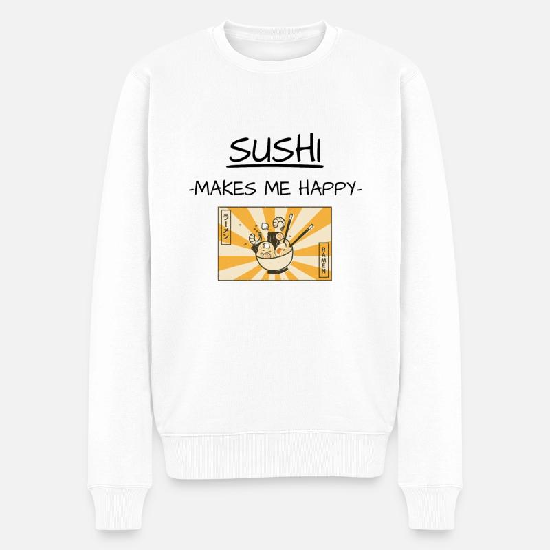 Sushi - Männer Premium Bio Pullover - Weiß