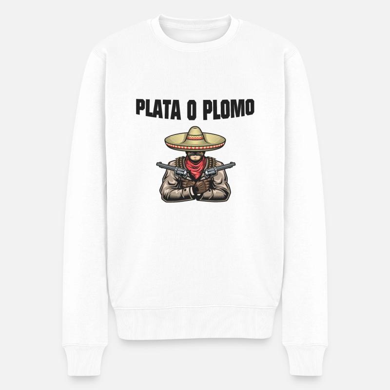 Mexikanischer Gangster - Männer Premium Bio Pullover - Weiß