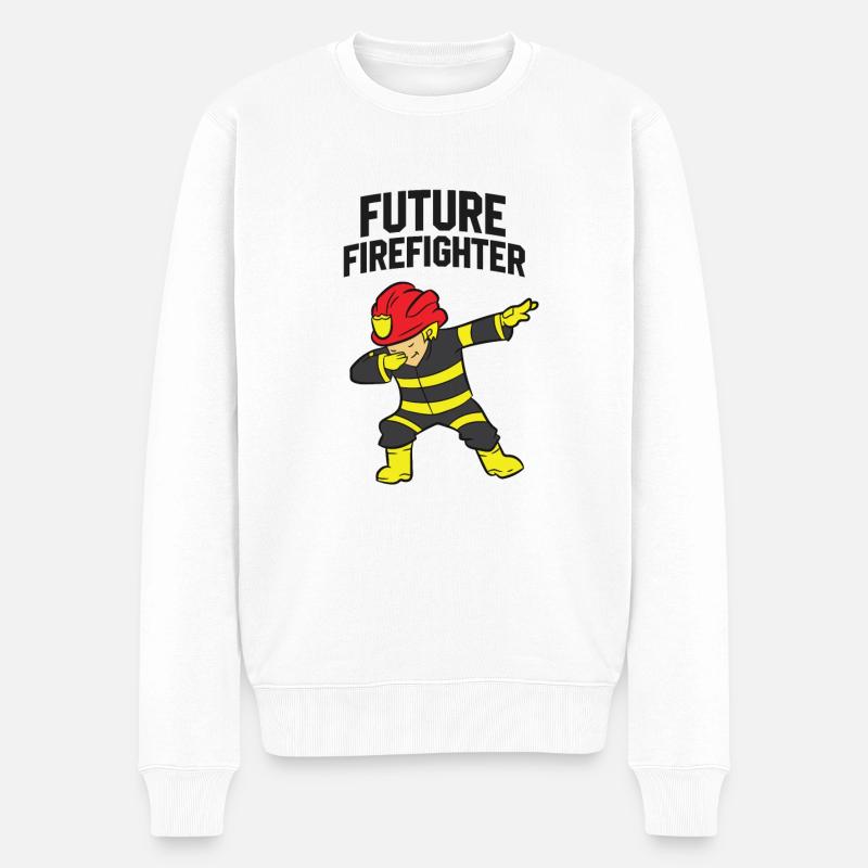 Feuerwehr Kinder Feuerwehrmann Kinder Dabbender - Männer Premium Bio Pullover - Weiß