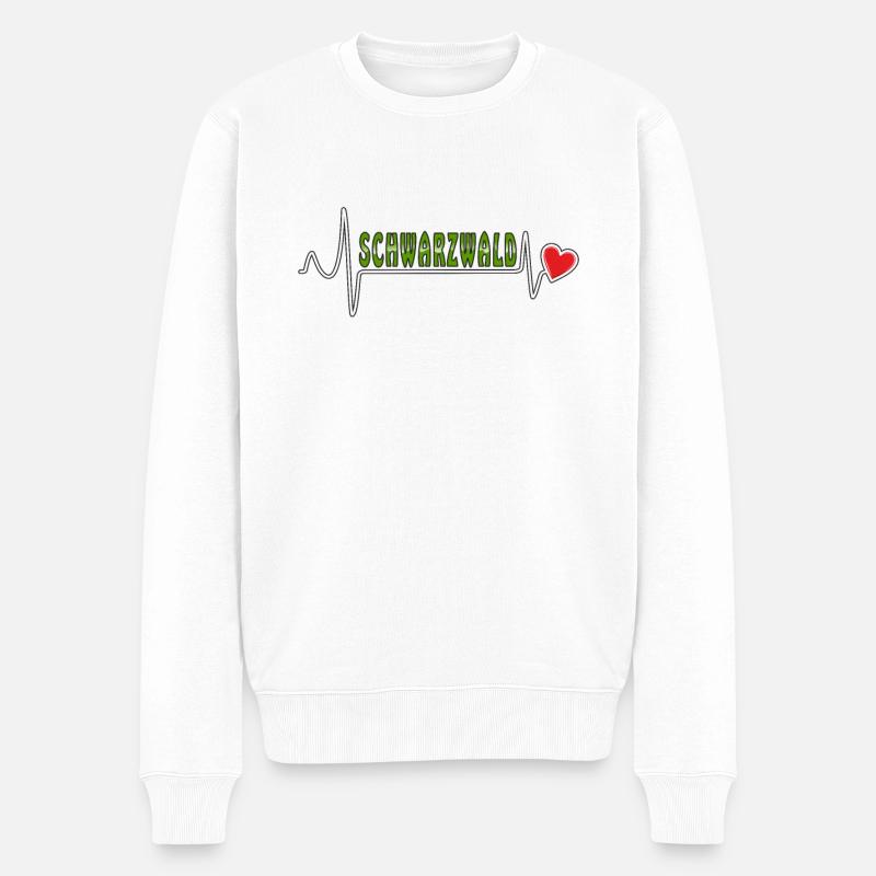 HERZSCHLAG SCHWARZWALD - Männer Premium Bio Pullover - Weiß