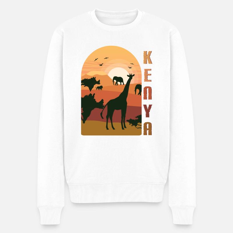 Kenia ist wundervoll - Männer Premium Bio Pullover - Weiß