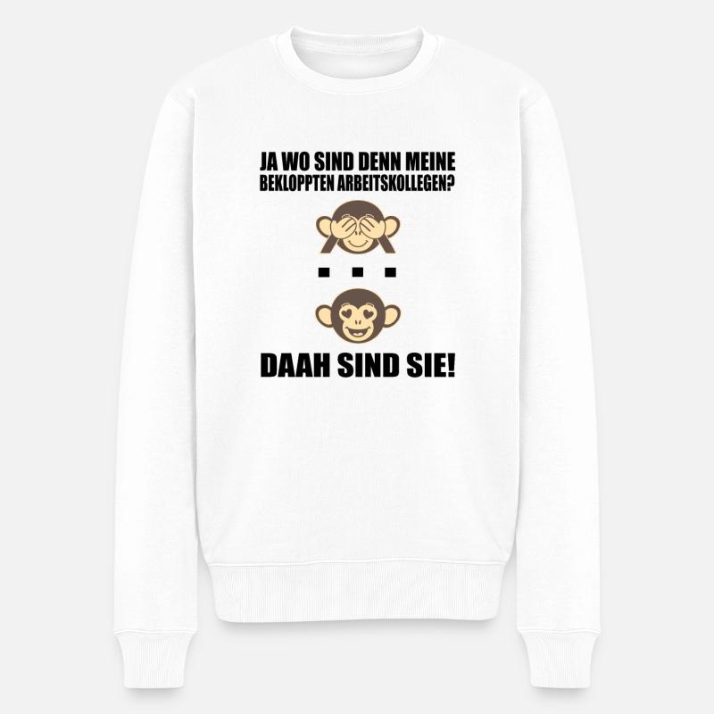 Kollegen Abschied Arbeit Rente lustiger Spruch - Männer Premium Bio Pullover - Weiß
