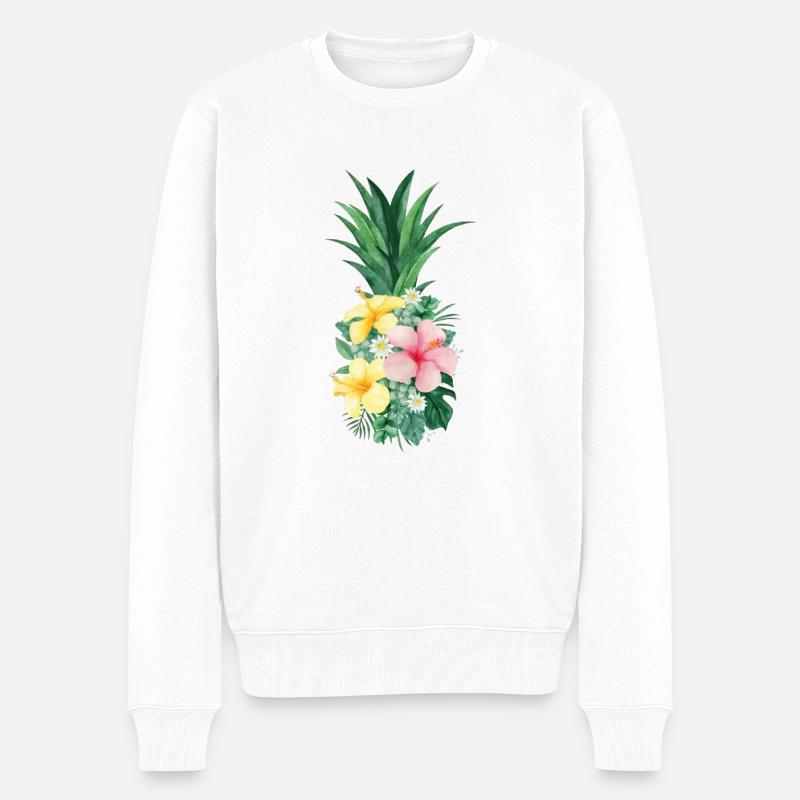 Pineapple - Männer Premium Bio Pullover - Weiß