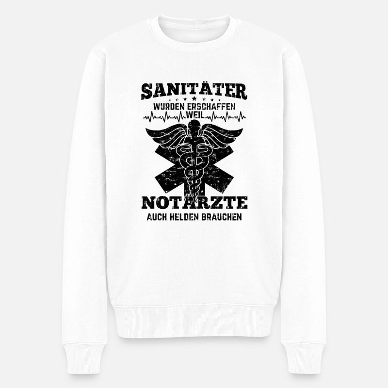 Sanitäter Geschenkideen - Männer Premium Bio Pullover - Weiß